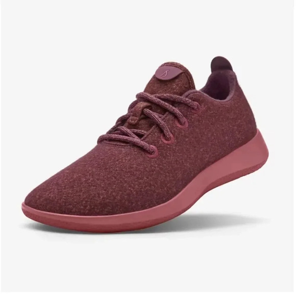 Allbirds Women's Wool Runners Burgundy Red Lace Up Wool Running Sneakers Shoes 9 - Picture 1 of 8